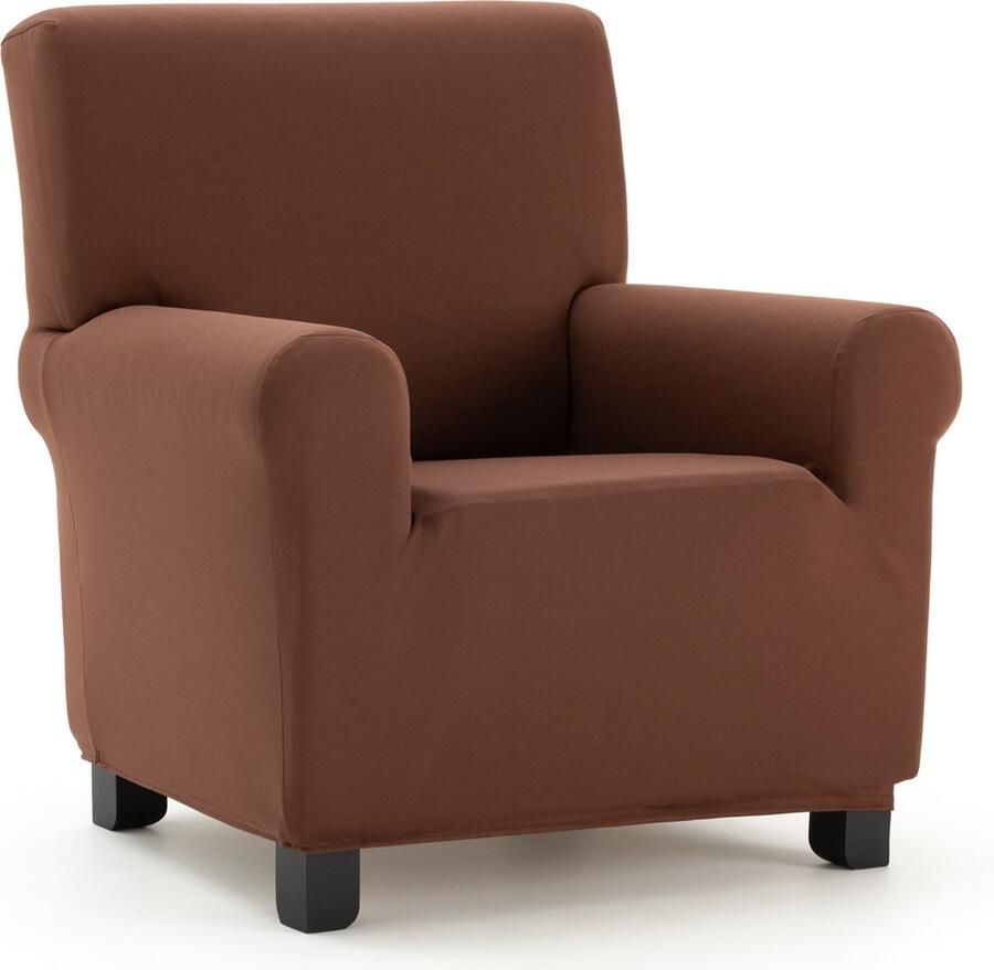 Belmarti Fauteuilhoes Anza 70cm tot 110cm breed bruin Luxe stretchstof Subtiel patroon Premium kwaliteit