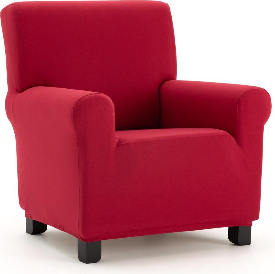 Belmarti Fauteuilhoes Anza 70cm tot 110cm breed rood Luxe stretchstof Subtiel patroon Premium kwaliteit