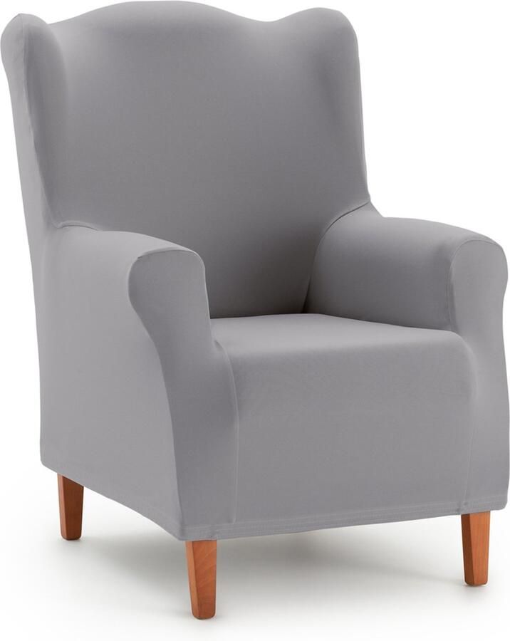 Belmarti Oorfauteuil Hoes Anza 70cm tot 100cm breed Donkergrijs zachte luxe stretchstof vormt moeiteloos naar je fauteuil Premium kwaliteit