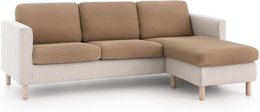 Belmarti Zitkussenhoes Bali 180cm tot 230cm breed Beige Premium universele kussenhoezen voor zitbanken caravans boten en campers