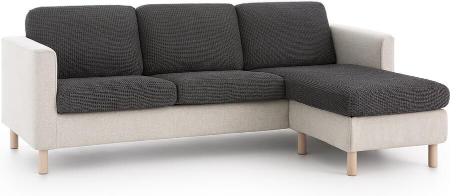 Belmarti Zitkussenhoes Bali 180cm tot 230cm breed Donkergrijs Premium universele kussenhoezen voor zitbanken caravans boten en campers