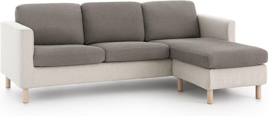 Belmarti Zitkussenhoes Bali 180cm tot 230cm breed Grijs Premium universele kussenhoezen voor zitbanken caravans boten en campers