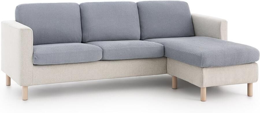 Belmarti Zitkussenhoes Bali 180cm tot 230cm breed Lichtblauw Premium universele kussenhoezen voor zitbanken caravans boten en campers