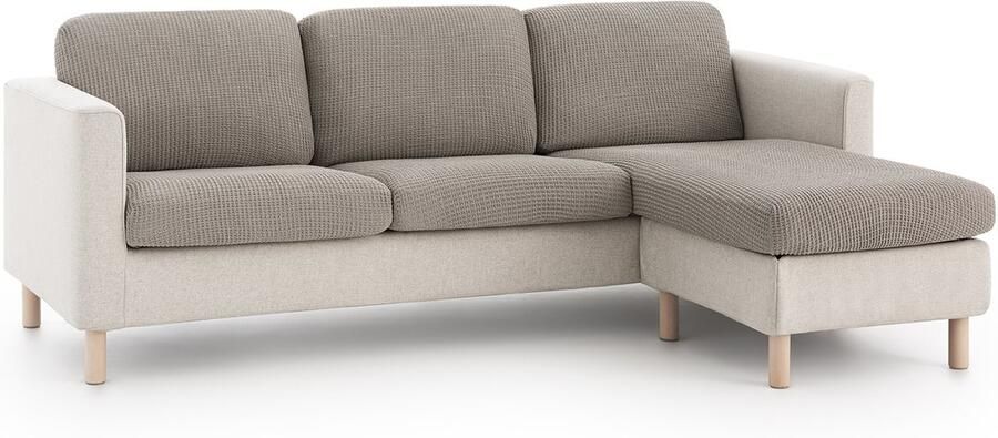 Belmarti Zitkussenhoes Bali 180cm tot 230cm breed Lichtgrijs Premium universele kussenhoezen voor zitbanken caravans boten en campers