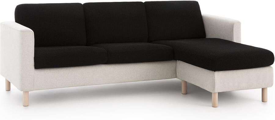 Belmarti Zitkussenhoes Bali 180cm tot 230cm breed Zwart Premium universele kussenhoezen voor zitbanken caravans boten en campers