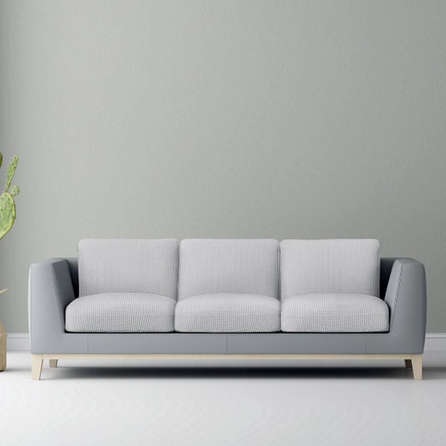 Belmarti Zitkussenhoes Bali 95cm tot 130cm breed Wit Universele zitkussen hoes voor elke zithoek Multi-elastisch