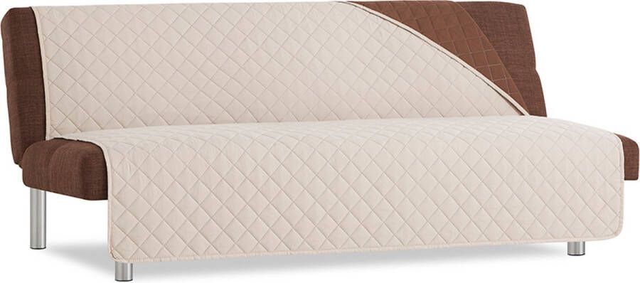 Belmarti Duo Click Clack Bankbeschermer zonder armleuningen 100cm breed Beige Twee kanten te gebruiken