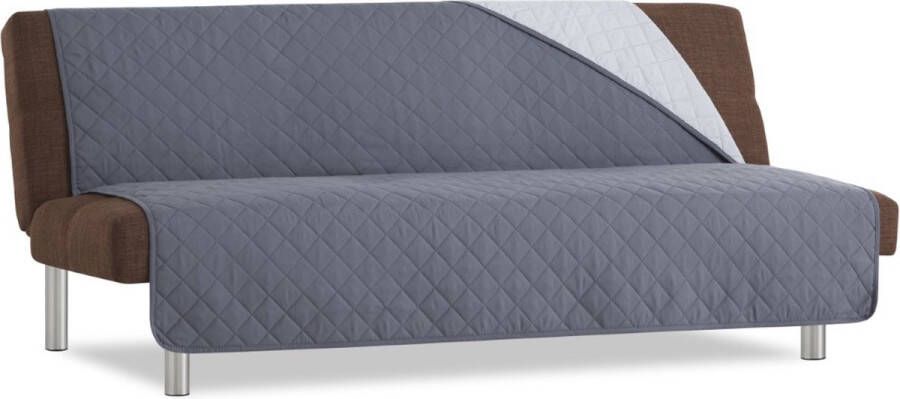 Belmarti Duo Click Clack Bankbeschermer zonder armleuningen 100cm breed Donkergrijs Twee kanten te gebruiken