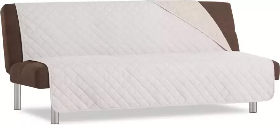 Belmarti Duo Click Clack Bankbeschermer zonder armleuningen 100cm breed Ivoor Twee kanten te gebruiken