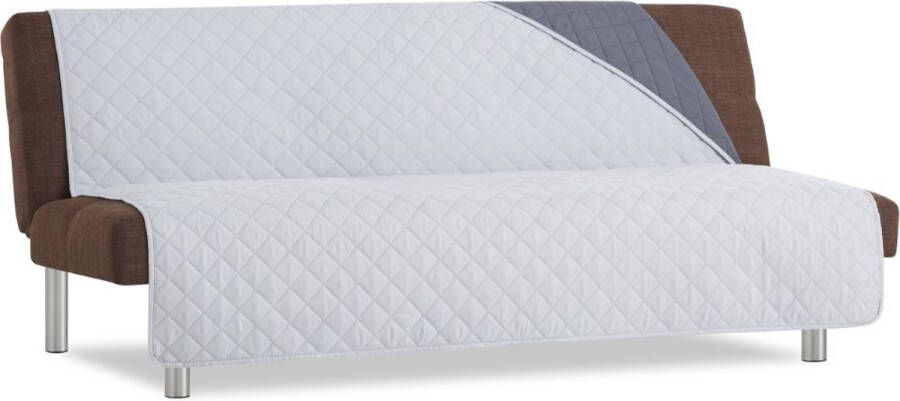 Belmarti Duo Click Clack Bankbeschermer zonder armleuningen 100cm breed Licht grijs Twee kanten te gebruiken