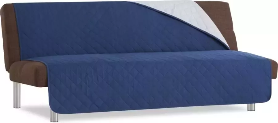 Belmarti Duo Click Clack Bankbeschermer zonder armleuningen 120cm breed Blauw Twee kanten te gebruiken