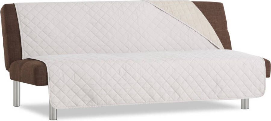 Belmarti Duo Click Clack Bankbeschermer zonder armleuningen 120cm breed Ivoor Twee kanten te gebruiken