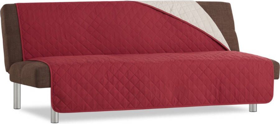Belmarti Duo Click Clack Bankbeschermer zonder armleuningen 120cm breed Rood Twee kanten te gebruiken