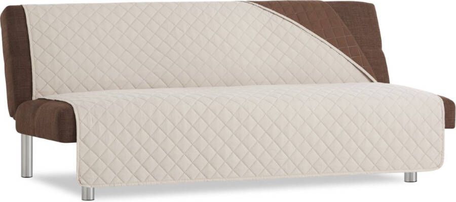Belmarti Duo Click Clack Bankbeschermer zonder armleuningen 140cm breed Beige Twee kanten te gebruiken