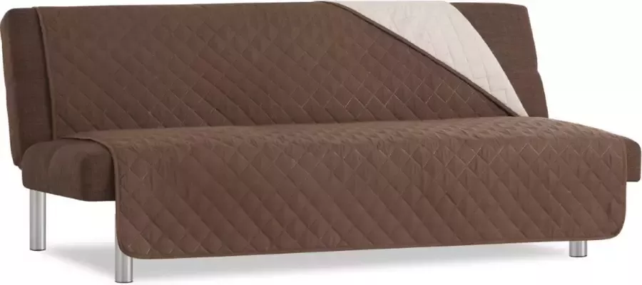 Belmarti Duo Click Clack Bankbeschermer zonder armleuningen 140cm breed Bruin Twee kanten te gebruiken