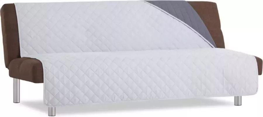 Belmarti Duo Click Clack Bankbeschermer zonder armleuningen 140cm breed Licht grijs Twee kanten te gebruiken