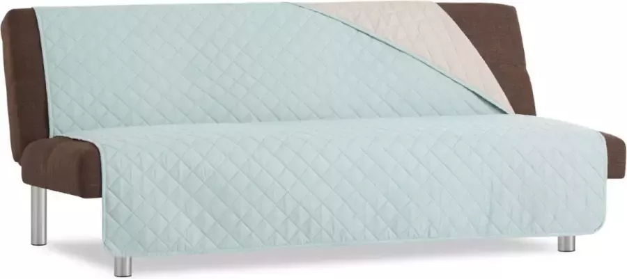 Belmarti Duo Click Clack Bankbeschermer zonder armleuningen 140cm breed Mint Twee kanten te gebruiken