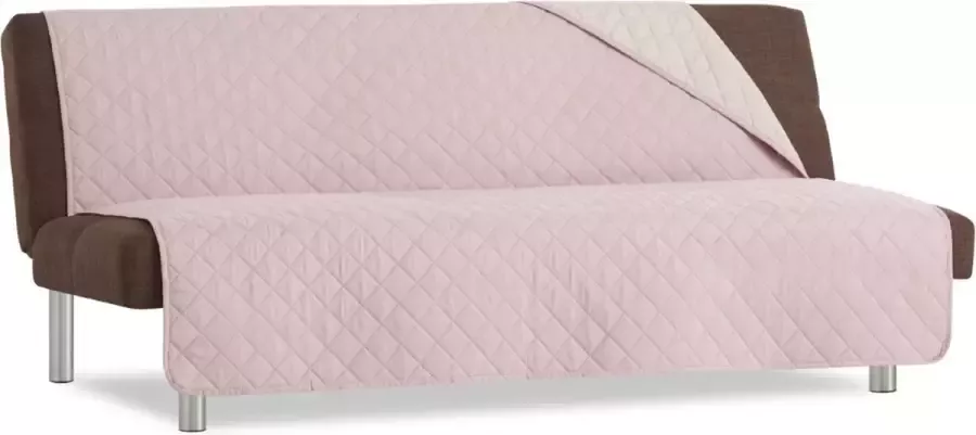 Belmarti Duo Click Clack Bankbeschermer zonder armleuningen 140cm breed Roze Twee kanten te gebruiken