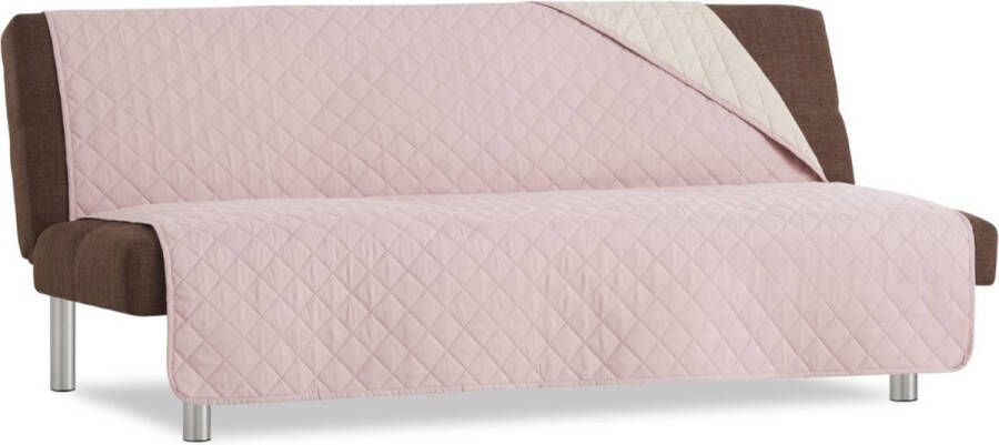 Belmarti Duo Click Clack Bankbeschermer zonder armleuningen 170cm breed Roze Twee kanten te gebruiken