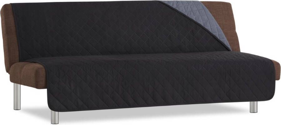 Belmarti Duo Click Clack Bankbeschermer zonder armleuningen 170cm breed Zwart Twee kanten te gebruiken