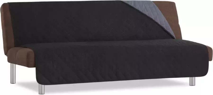 Belmarti Duo Click Clack Bankbeschermer zonder armleuningen 190cm breed Zwart Twee kanten te gebruiken