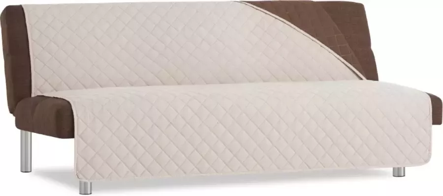 Belmarti Duo Click Clack Bankbeschermer zonder armleuningen 200cm breed Beige Twee kanten te gebruiken