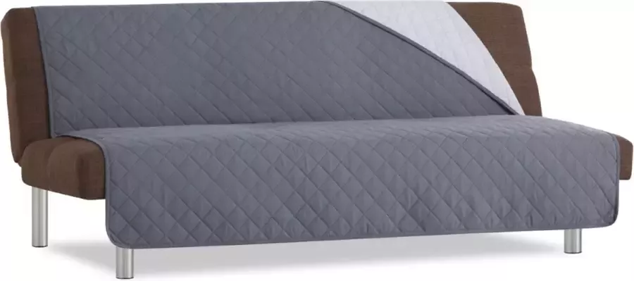 Belmarti Duo Click Clack Bankbeschermer zonder armleuningen 200cm breed Donkergrijs Twee kanten te gebruiken