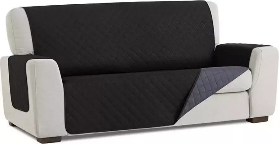Belmarti Bankbeschermer Duo quilt Zwart 110cm breed Bank beschermer van zacht microvezel voor optimaal comfort Aan twee kanten te gebruiken