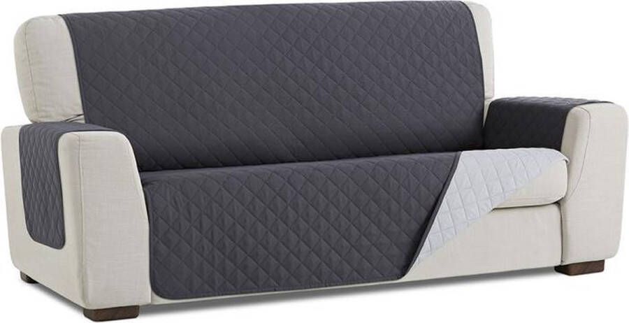 Belmarti Duo quilt Bankbeschermer 130cm breed Donkergrijs Twee kanten te gebruiken OekoTex keurmerk