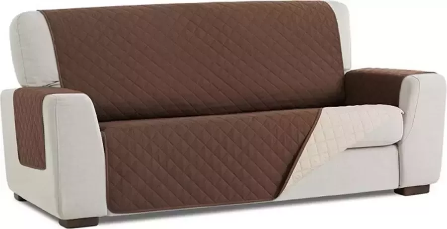 Belmarti Duo quilt Bankbeschermer 180cm breed Bruin Twee kanten te gebruiken OekoTex keurmerk