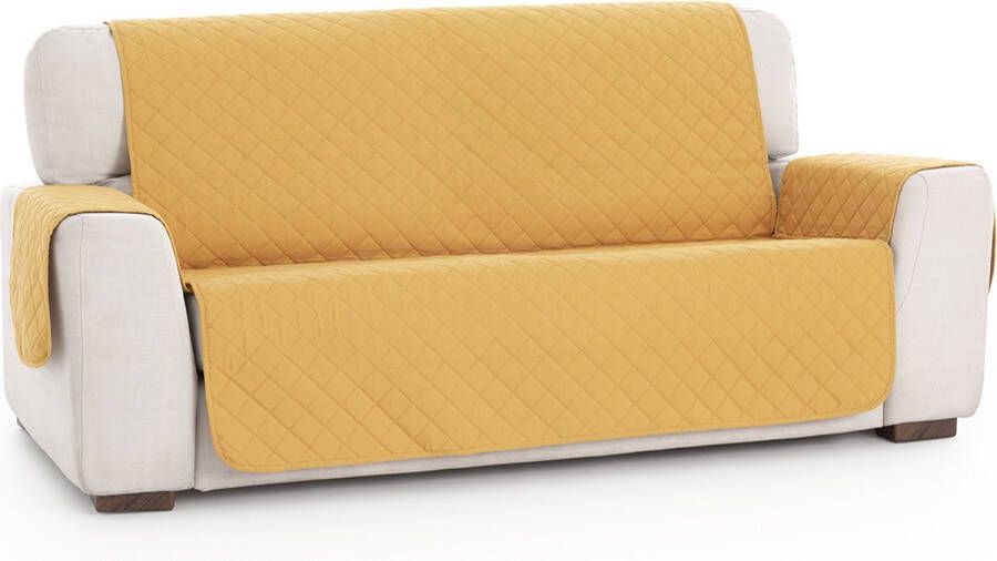 Belmarti Duo quilt Bankbeschermer 200cm breed Mosterdgeel Twee kanten te gebruiken OekoTex keurmerk