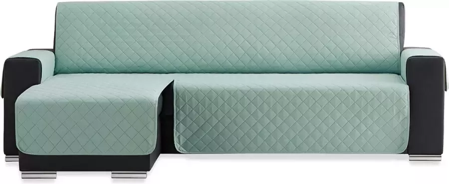 Belmarti Bankbeschermer Duo Chaise Longue 200cm breed Mint Superdunne lekkere zachte stof voor extra Comfort Ideaal voor gezinnen met honden en katten Premium kwaliteit