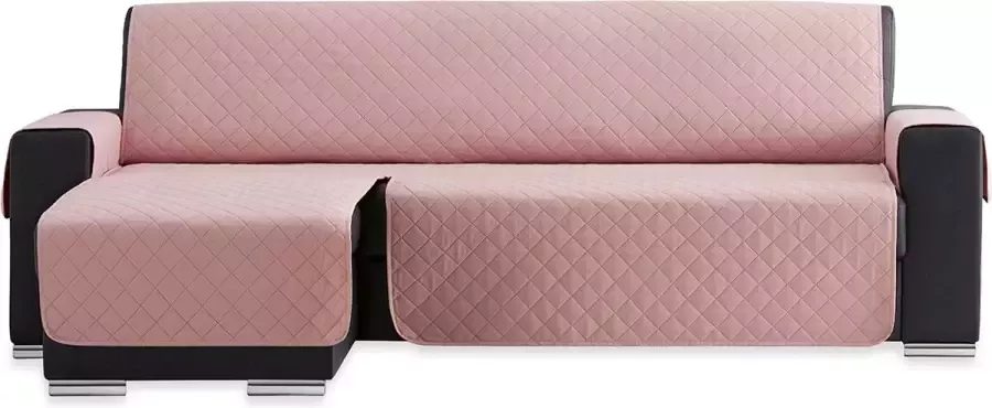 Belmarti Bankbeschermer Duo Chaise Longue Roze Links 200cm breed Bankhoes van zacht microvezel voor optimaal comfort Bescherm hoes voor hoekbanken