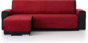 Belmarti Duo quilt Chaise Longue links Bankbeschermer 240cm breed Rood OekoTex keurmerk