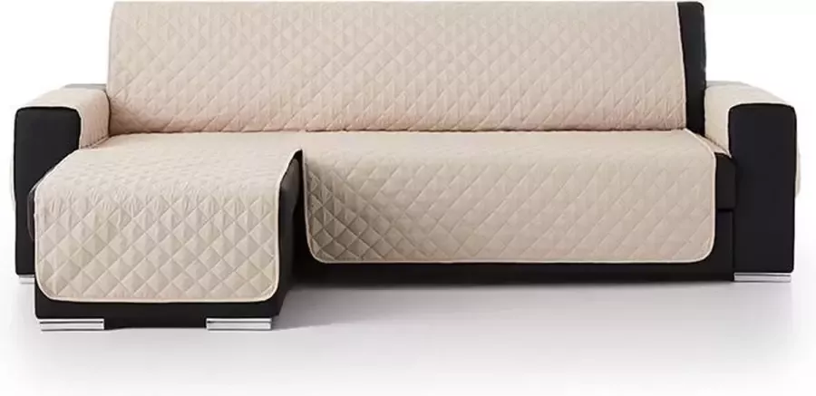 Belmarti Bankbeschermer Duo Chaise Longue 280cm breed Beige – Gevoerde stof voor extra comfort en duurzaamheid – Ideaal voor gezinnen met huisdieren – Premium kwaliteit