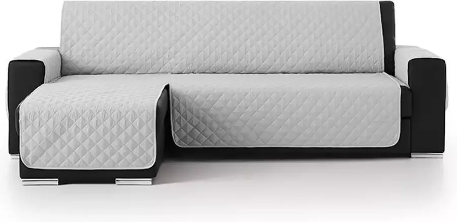 Belmarti Bankbeschermer Duo Chaise Longue 280cm breed Lichtgrijs – Gevoerde stof voor extra comfort en duurzaamheid – Ideaal voor gezinnen met huisdieren – Premium kwaliteit