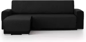 Belmarti Duo quilt Chaise Longue links Bankbeschermer 280cm breed Zwart OekoTex keurmerk
