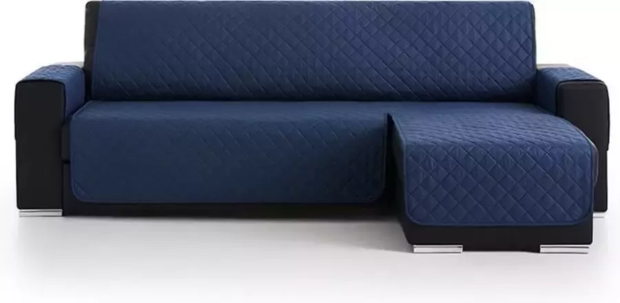 Belmarti Bankbeschermer Duo Chaise Longue Blauw Rechts 200cm breed Bankhoes van zacht microvezel voor optimaal comfort Bescherm hoes voor hoekbanken