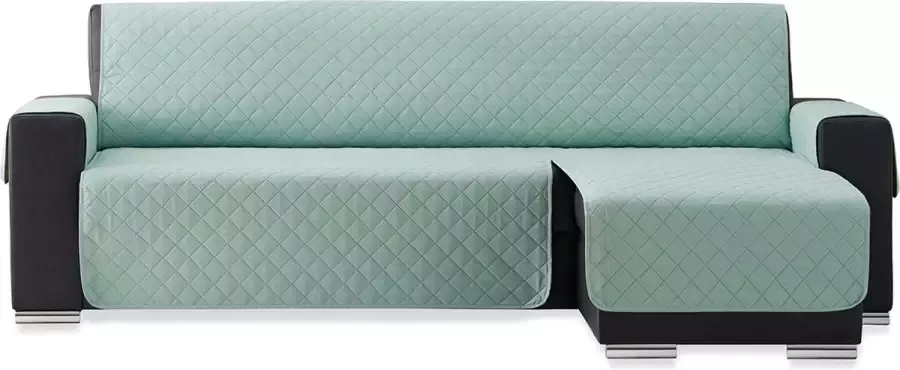 Belmarti Bankbeschermer Duo Chaise Longue Mint Rechts 200cm breed Bankhoes van zacht microvezel voor optimaal comfort Bescherm hoes voor hoekbanken