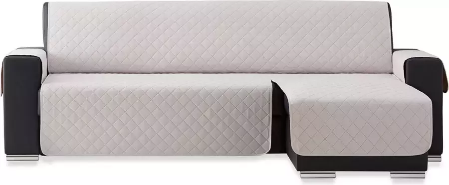 Belmarti Sweet Duo quilt Chaise Longue Rechts Bankbeschermer 240cm breed Ivoor OekoTex keurmerk
