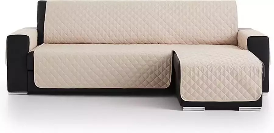 Belmarti Duo quilt Chaise Longue rechts Bankbeschermer 280cm breed Beige OekoTex keurmerk
