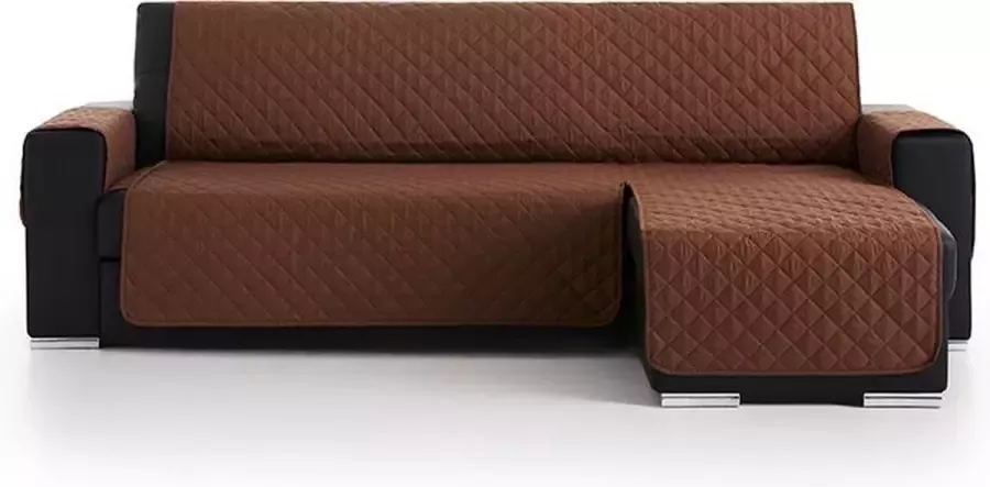 Belmarti Duo quilt Chaise Longue rechts Bankbeschermer 280cm breed Bruin OekoTex keurmerk