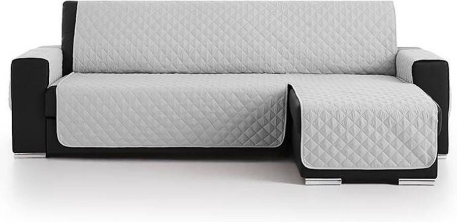 Belmarti Duo quilt Chaise Longue rechts Bankbeschermer 280cm breed Lichtgrijs OekoTex keurmerk