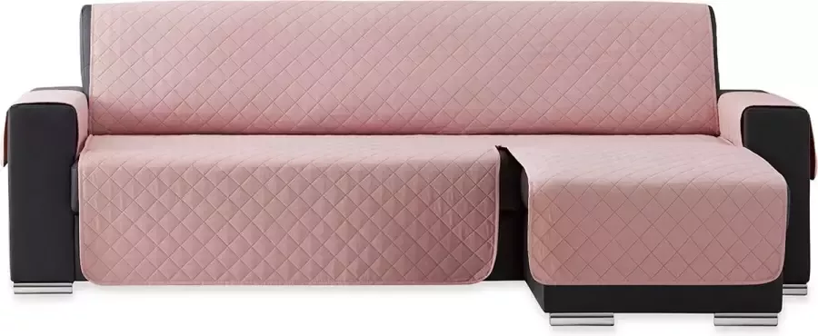 Belmarti Sweet Duo quilt Chaise Longue Rechts Bankbeschermer 280cm breed Roze OekoTex keurmerk