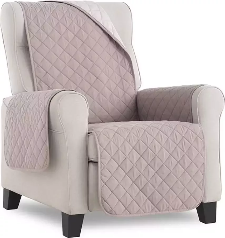 Belmarti Duo quilt Fauteuilbeschermer 55cm breed Linnen Twee kanten te gebruiken OekoTex keurmerk
