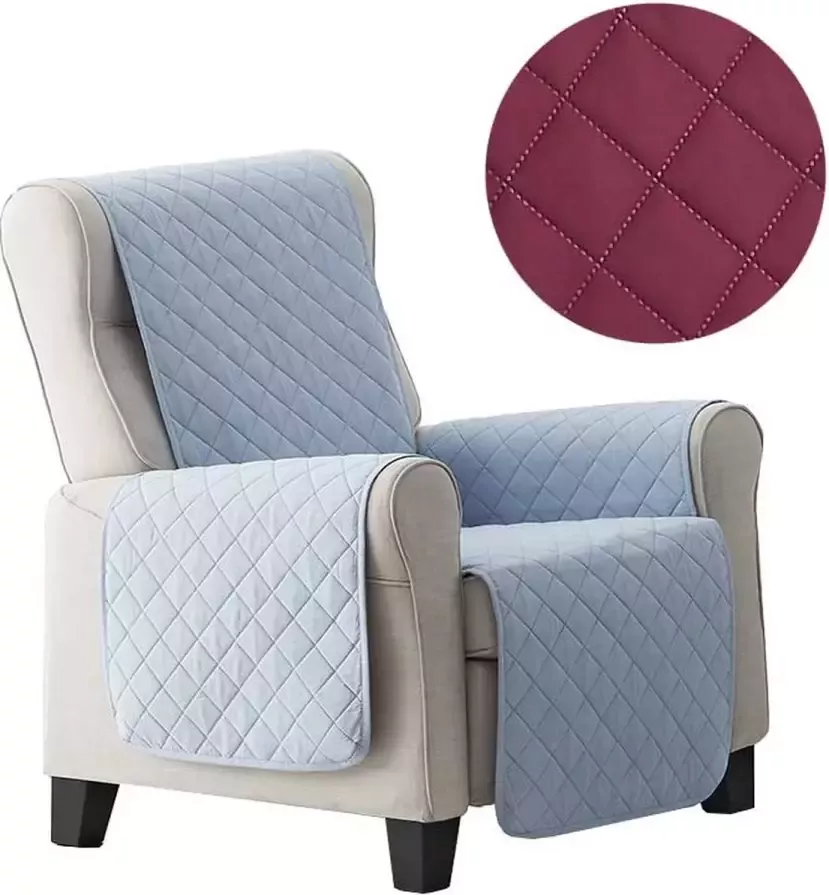 Belmarti Fauteuilbeschermer Duo quilt Paars 55cm breed Aan twee kanten te gebruiken Fauteuilbeschermer van zacht microvezel voor optimaal comfort
