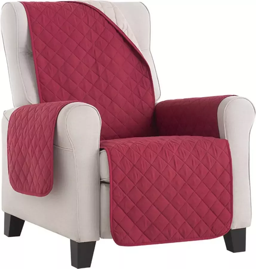 Belmarti Fauteuilbeschermer Duo quilt Rood 55cm breed Aan twee kanten te gebruiken Fauteuilbeschermer van zacht microvezel voor optimaal comfort