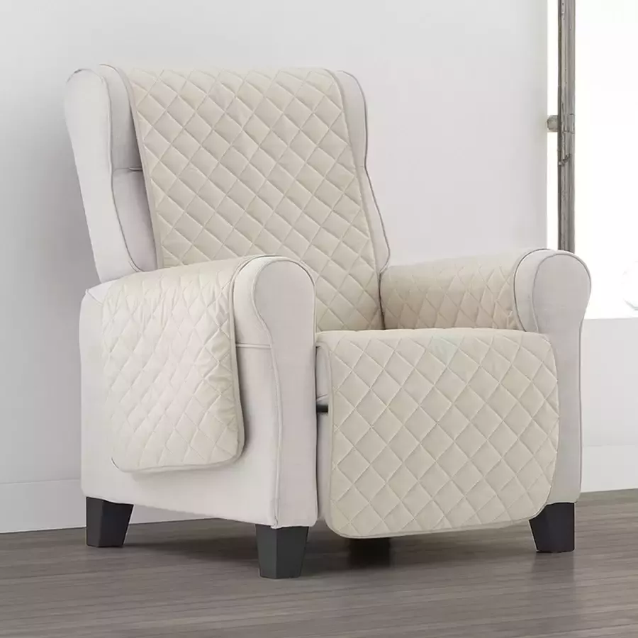 Belmarti Fauteuilbeschermer Velvet 55cm breed Beige Premium kwaliteit Fauteuil beschermer Fluweelzachte stof Antisliplaag onderzijde