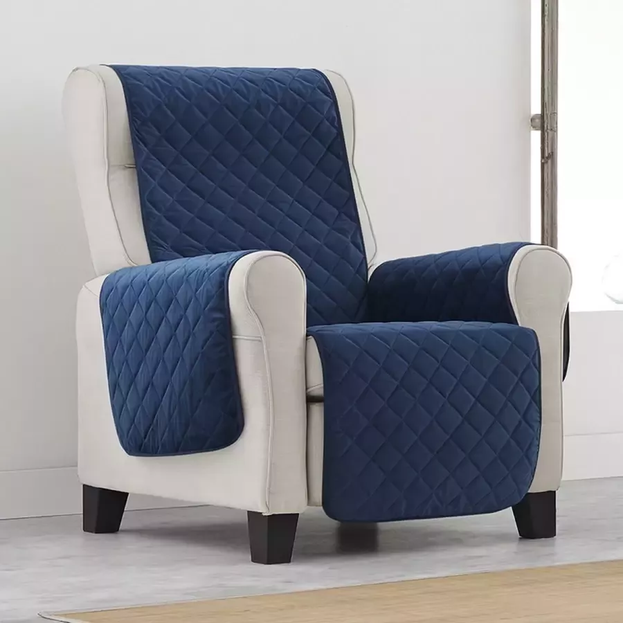 Bellmarti Belmarti Fauteuilbeschermer Velvet 55cm breed Blauw Premium kwaliteit Fauteuil beschermer Fluweelzachte stof Antisliplaag onderzijde