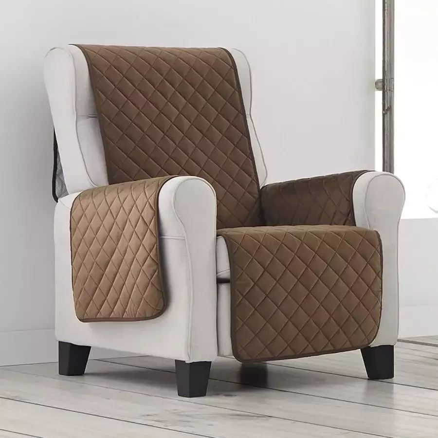 Bellmarti Belmarti Fauteuilbeschermer Velvet 55cm breed Fauteuilbeschermer Velvet 55cm breed Bruin Premium kwaliteit Fauteuil beschermer Fluweelzachte stof Antisliplaag onderzijde